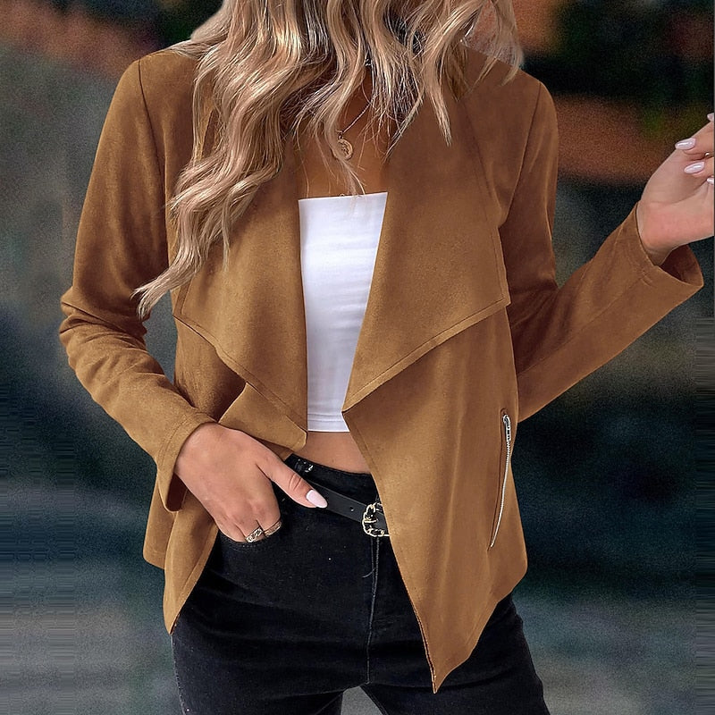 Women's Waterfall Front Open Draped Coat