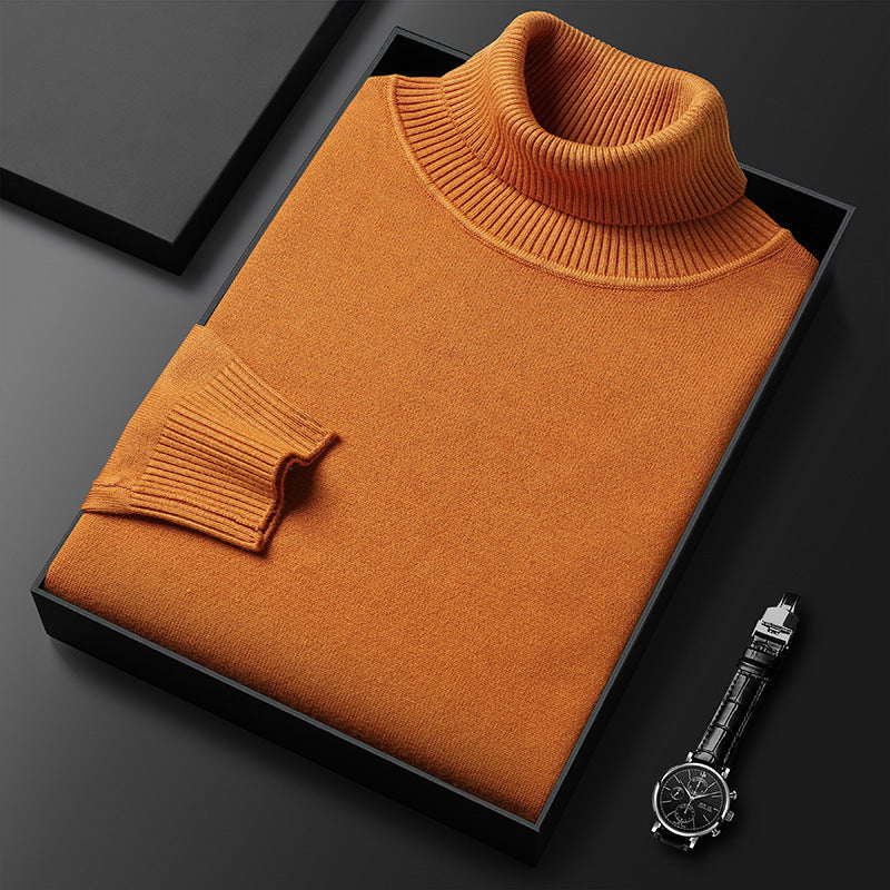 Men's Folded Collar Soft Knit Blend Turtleneck Pullover