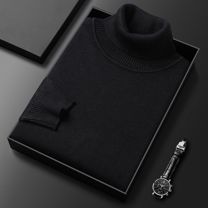 Men's Folded Collar Soft Knit Blend Turtleneck Pullover