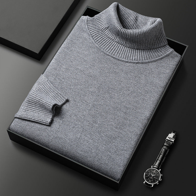 Men's Folded Collar Soft Knit Blend Turtleneck Pullover