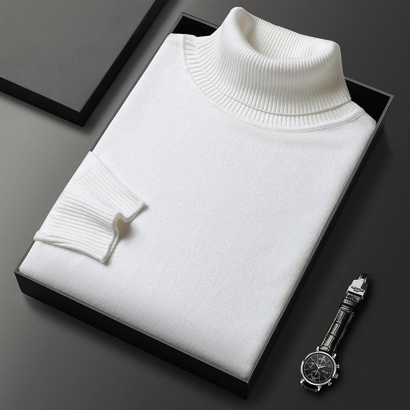 Men's Folded Collar Soft Knit Blend Turtleneck Pullover