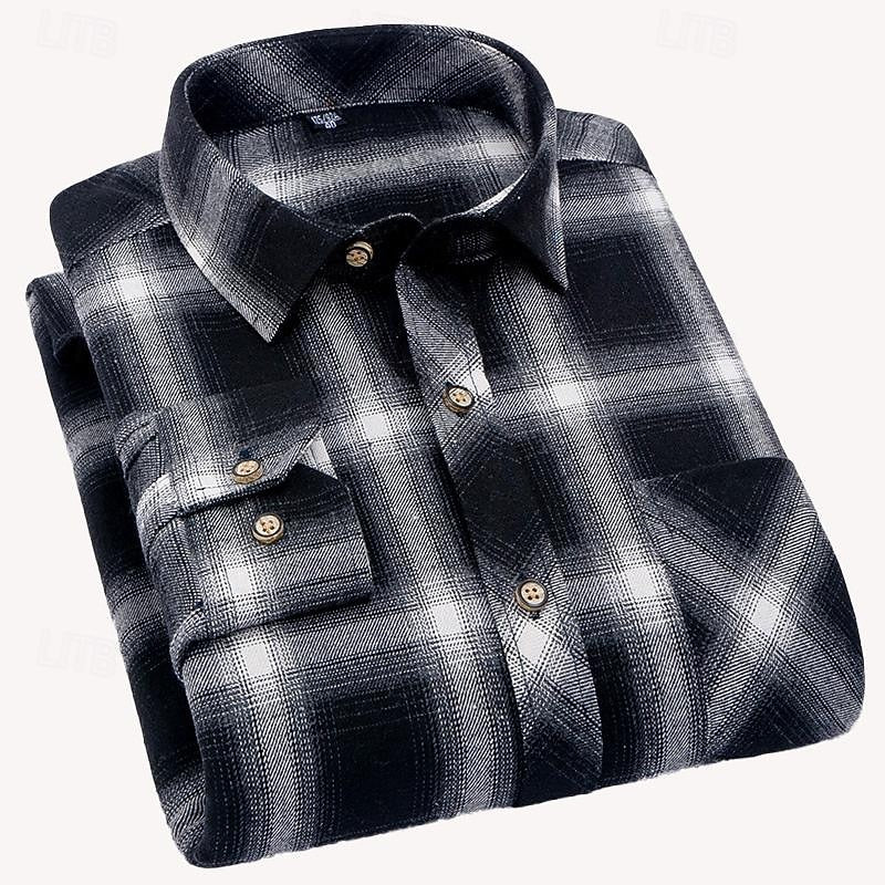 Men's Classic Checked Button-Front Shirt Jacket