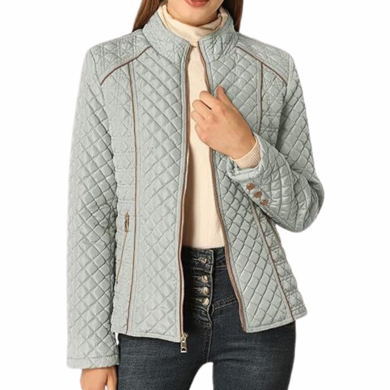 Women's Diamond Quilted Stand-Collar Padded Coat