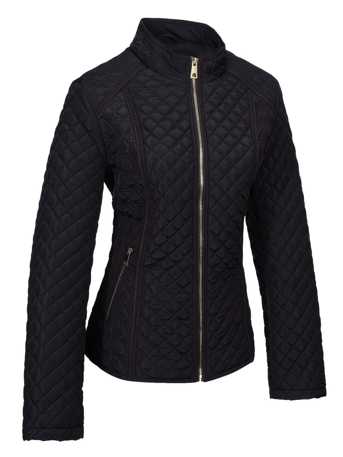 Women's Diamond Quilted Stand-Collar Padded Coat