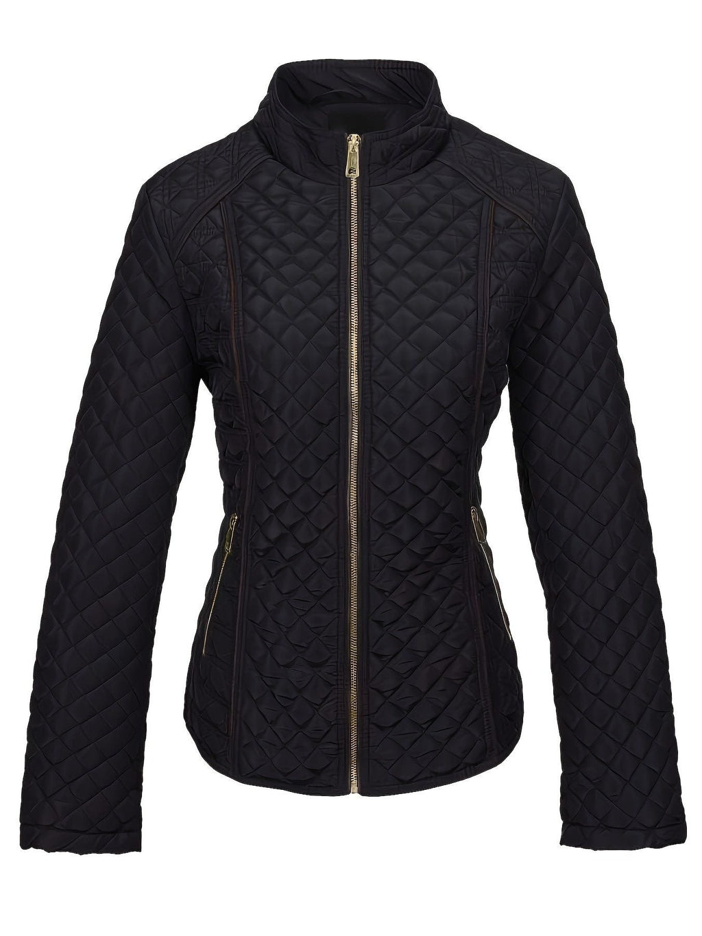 Women's Diamond Quilted Stand-Collar Padded Coat