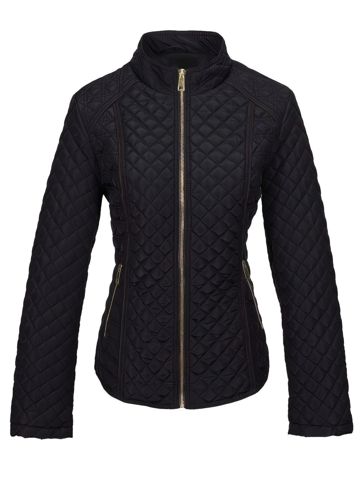 Women's Diamond Quilted Stand-Collar Padded Coat