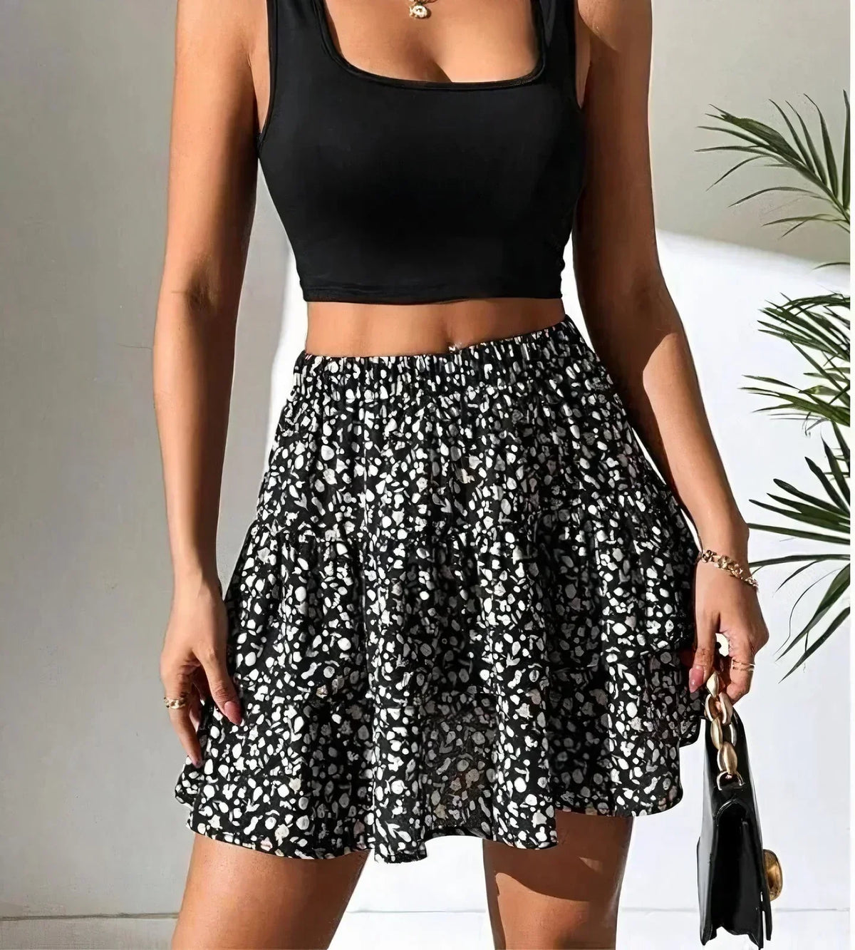 Women's Ruffled Layered Casual Mini Skirt